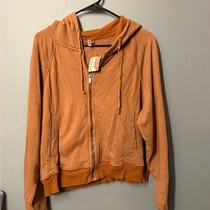 NWT Free People fast break hoodie in camel color